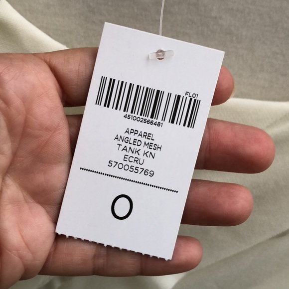 NWT! - CHICO’S Angled Mesh Tank Top - Ecru - Picture 2 of 7